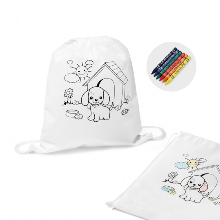 Sacola Tipo Mochila para Colorir Personalizada