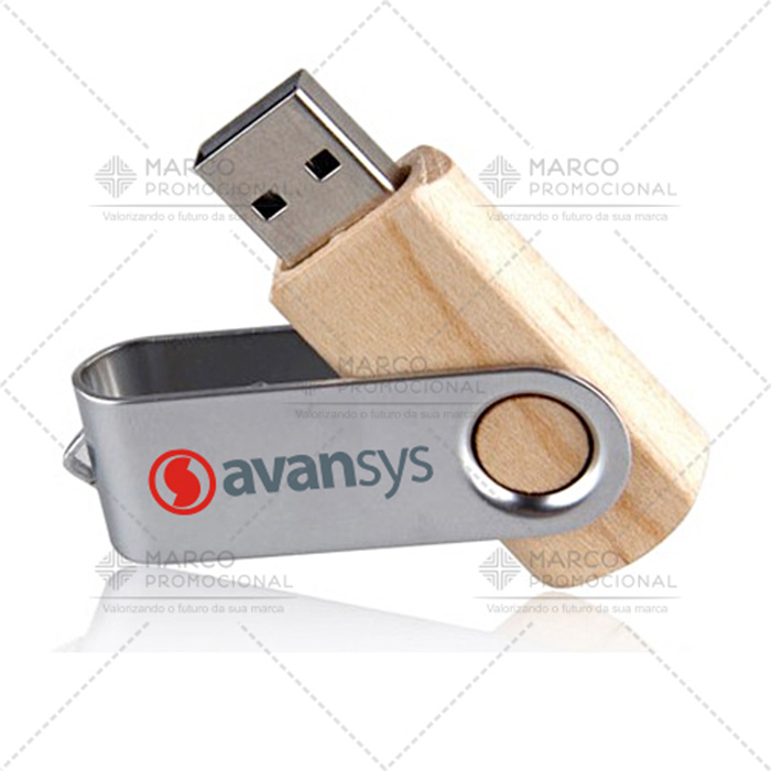 Pendrive Giratório Bambu Personalizado